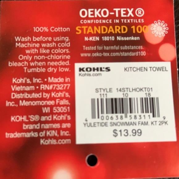 HAND CRAFTED Colorful Snowmen Crochet Top Hanging Kitchen or Bathroom Towel - Picture 5 of 6